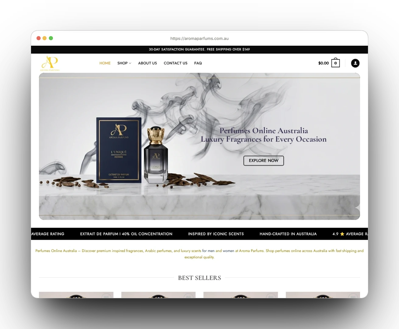 Ftech Digital Client Portfolio Showcase: Aroma Parfums