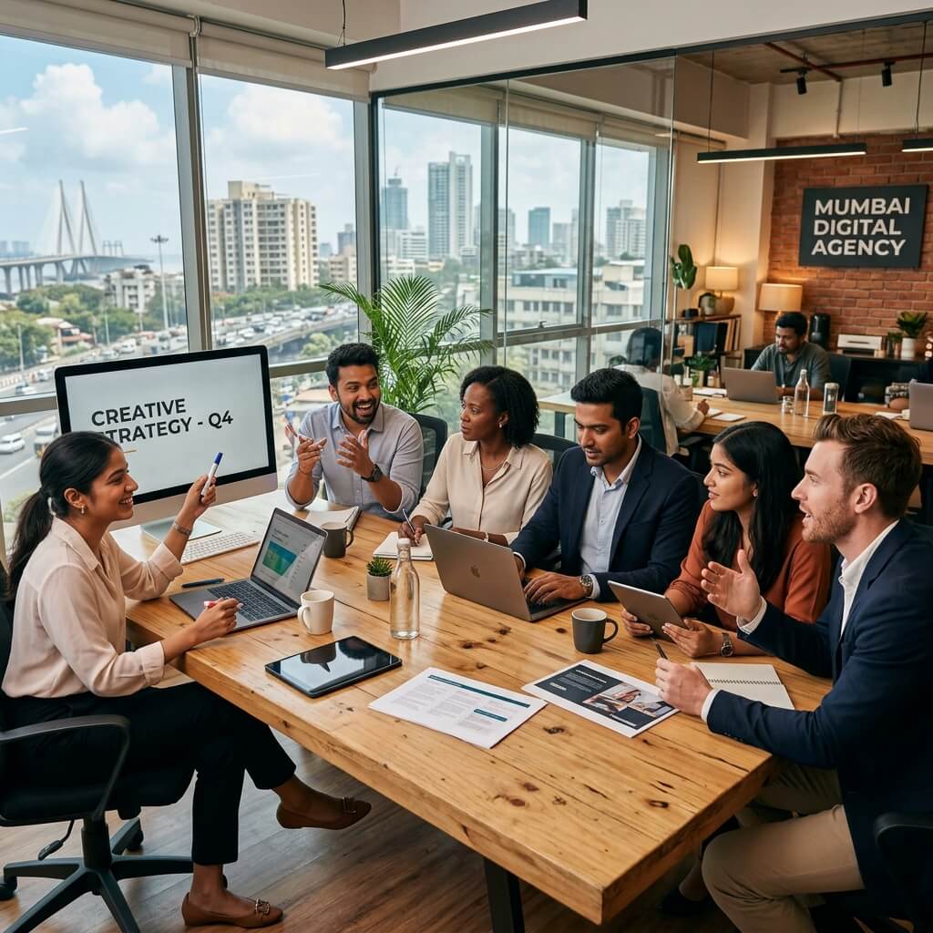 Ftech Digital agency development team collaborating in our design studio